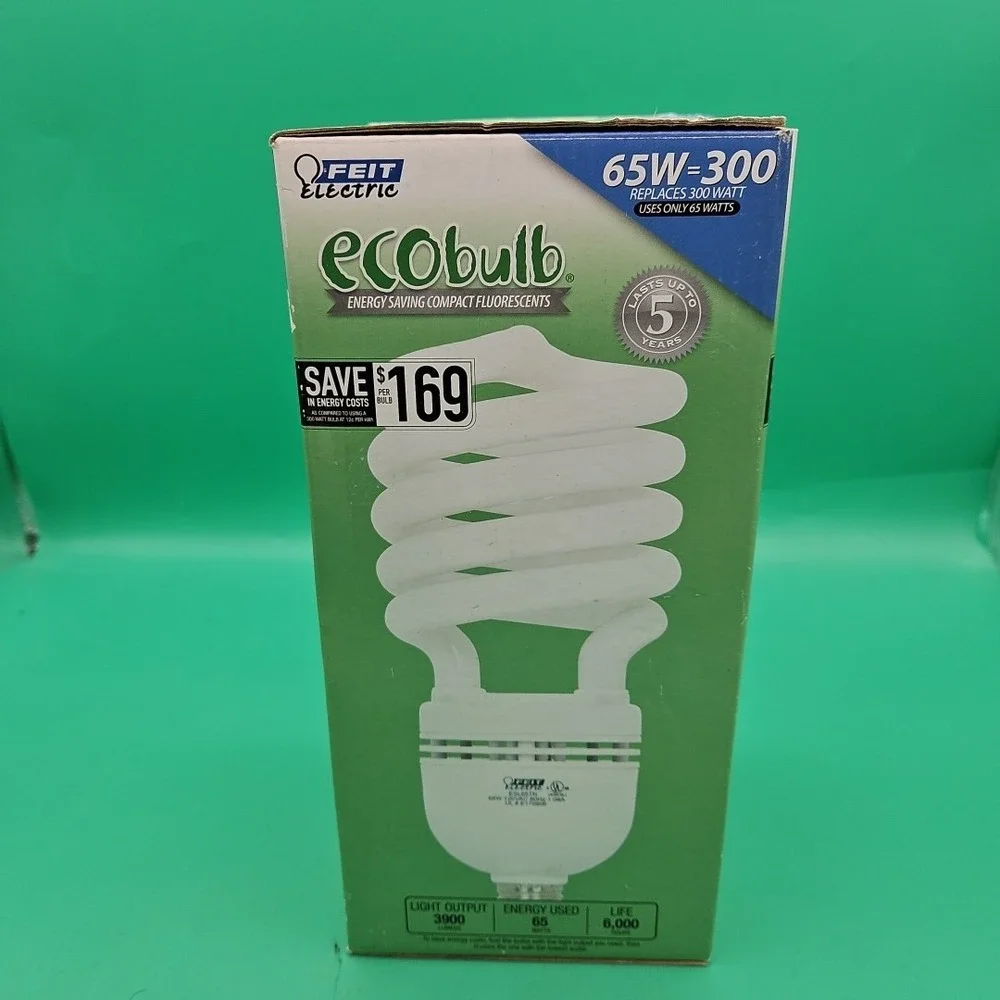 FEIT ELECTRIC ESL65TN COIL-TWIST-SPIRAL 65W 120V 300 WATT EQUIVALENT ECOBULB